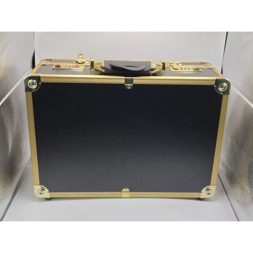 Professional Barber Tool Carrying Case Organizer w/ Locks – Black/Gold